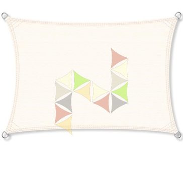 4 x 5 m - es napvitorla [Standard PLUS HDPE - Krém]