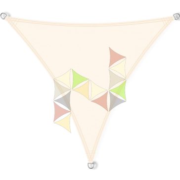   3,6 x 3,6 x 3,6 m - es napvitorla [Standard PES BASIC - Krém]