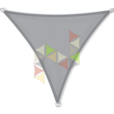   3,6 x 3,6 x 3,6 m - es napvitorla [Standard PLUS PES - Világosszürke]