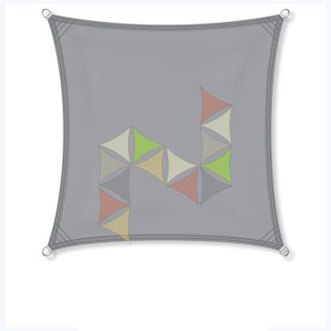   3 x 3 m - es napvitorla [Standard PES UPF 50+ - Világosszürke]